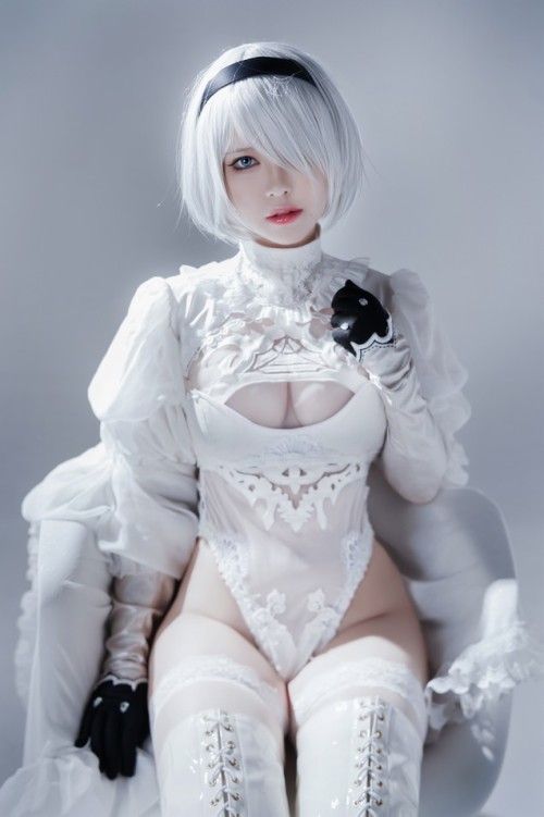 半半子 - Automataヨルハ二号B型 白いドレス 预览展示图 3