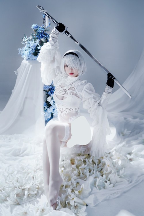 半半子 - Automataヨルハ二号B型 白いドレス 预览展示图 2