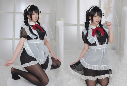 洛璃 LoLiSAMA - 黑丝女仆 预览展示图 1