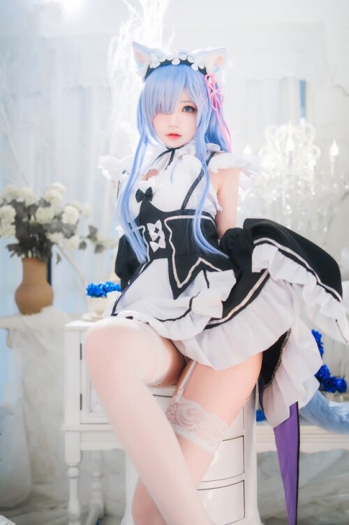 桜桃喵 – 长发蕾姆 01+02 预览展示图 2