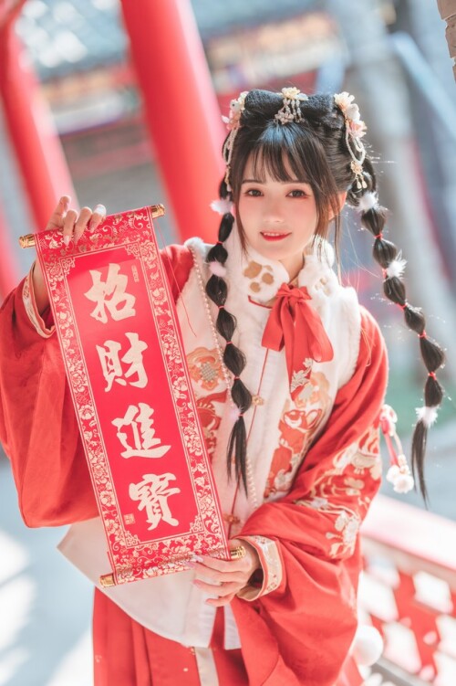 兔子Zzz不吃胡萝卜 – 可爱新年&红色蝴蝶结 2 套 预览展示图 1