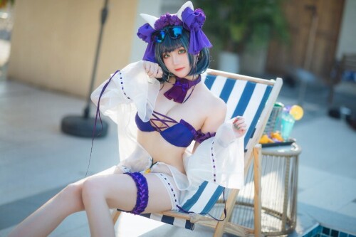 瓜希酱 – 柴郡泳装 [32P-103MB]