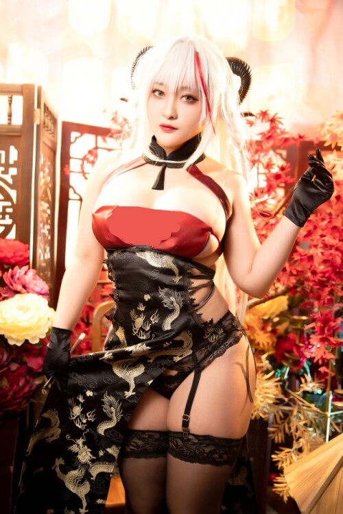 洛璃 LoLiSAMA - 埃吉尔旗袍 金龙腾祥云 预览展示图 2