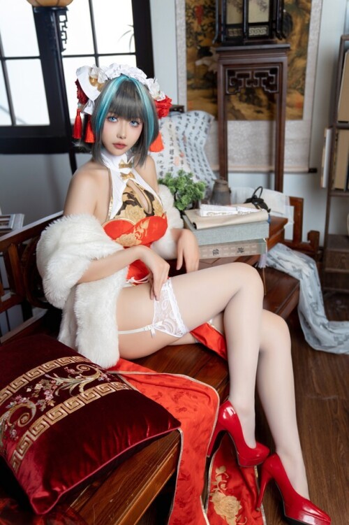 Momoko葵葵 - 柴郡本 礼服+旗袍 预览展示图 3