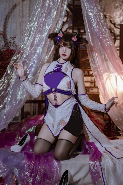 二佐Nisa - 碧蓝樫野旗袍 预览展示图 3