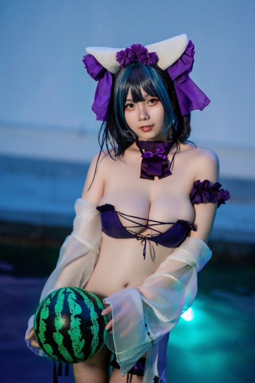 末夜787 - 舰长 柴郡泳装 预览展示图 2