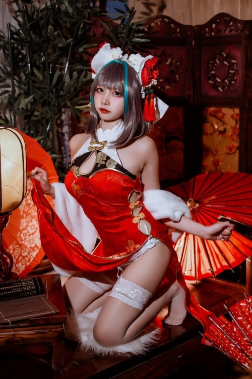 二佐Nisa - 碧蓝柴郡旗袍 预览展示图 2