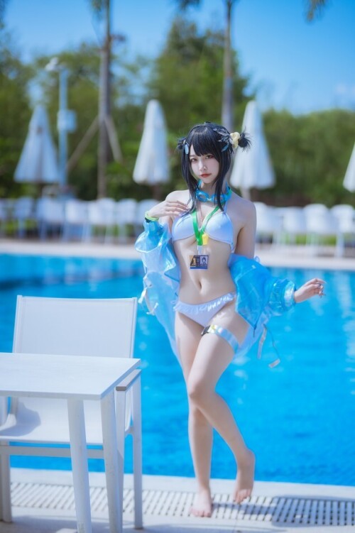 二佐Nisa - 泰拉夏日纪事 方舟羽毛笔泳装 预览展示图 4