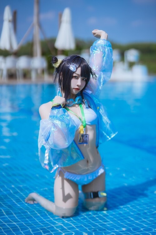 二佐Nisa - 泰拉夏日纪事 方舟羽毛笔泳装 预览展示图 5