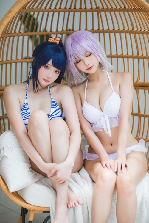 Momoko葵葵&瓜希酱 - SSSS.GRIDMAN 宝多六花&新条茜 泳装 预览展示图 6