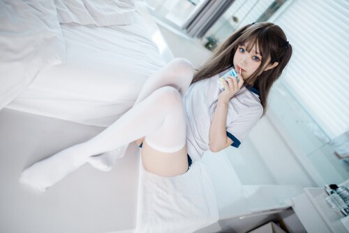 神沢永莉 - 半双马尾体操服大腿袜 预览展示图 7