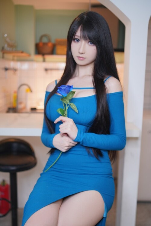 抖个姬灵 - 生日限定蓝玫瑰写真 预览展示图 2