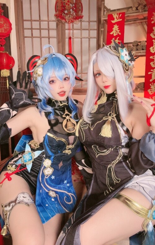 九言&小瑶幺幺 - 原神新春 甘雨申鹤海灯节双人 预览展示图 2