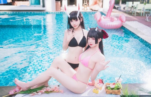 封疆疆v&祖木子 - 能代x酒匂泳装 预览展示图 3