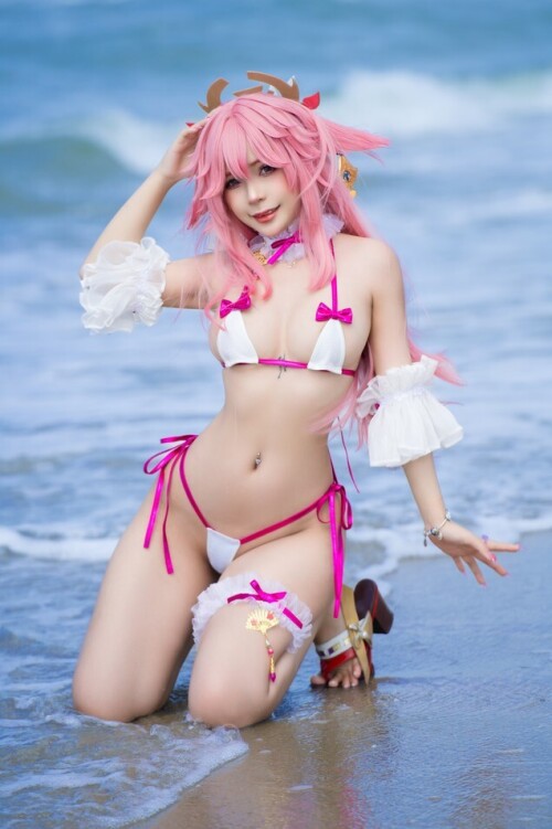 Umeko J - Yae Miko (blossom bikini) 预览展示图 3