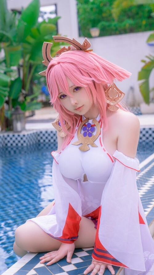 樱梨梨Eriri - 八重神子泳装 预览展示图 6