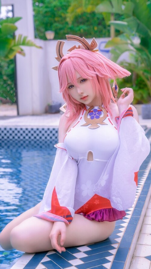 樱梨梨Eriri - 八重神子泳装 预览展示图 3