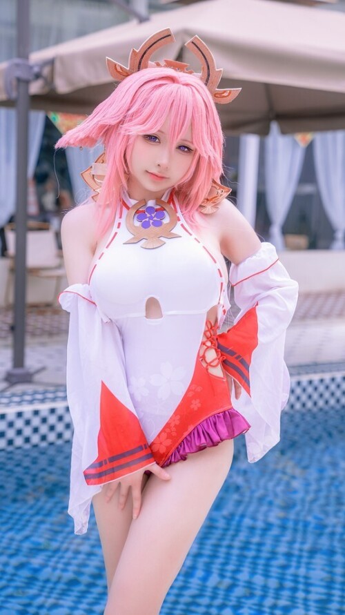 樱梨梨Eriri - 八重神子泳装 预览展示图 5