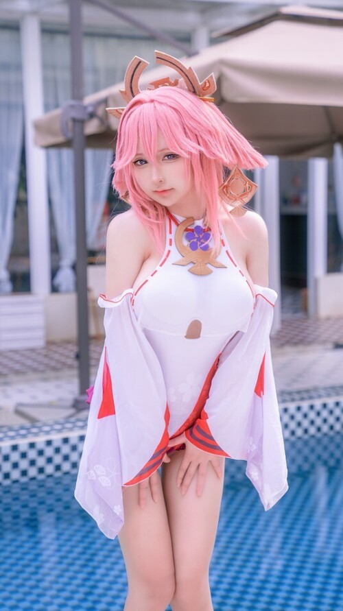 樱梨梨Eriri - 八重神子泳装 预览展示图 2