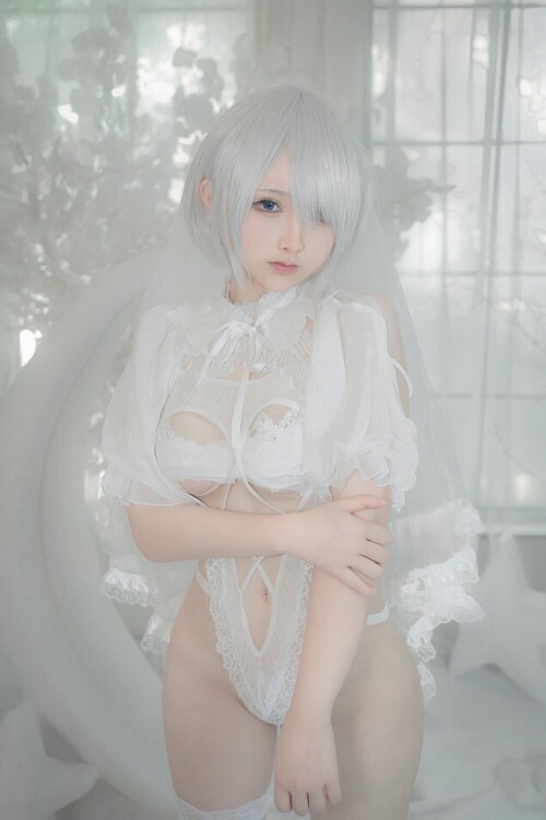 樱梨梨Eriri - 2B白花嫁 预览展示图 2