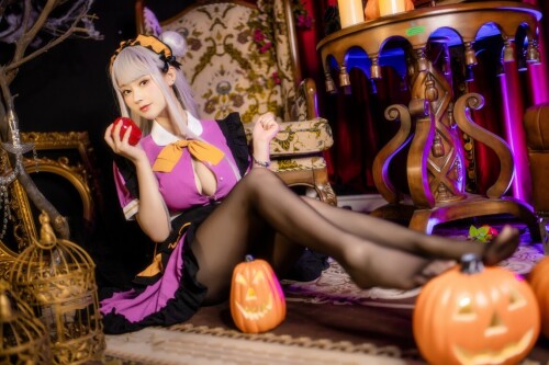 羽生三未 - 万圣黑丝女仆 预览展示图 3