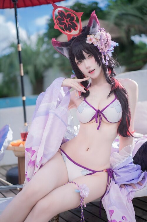 阿包也是兔娘 - 蔚蓝档案 狐坂若藻 水着 预览展示图 4