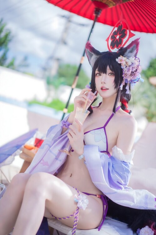 阿包也是兔娘 - 蔚蓝档案 狐坂若藻 水着 预览展示图 5