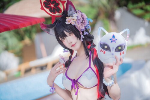 阿包也是兔娘 - 蔚蓝档案 狐坂若藻 水着 预览展示图 2