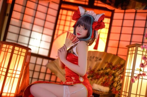 Zyra秋 - 碧蓝航线 柴郡 红旗袍 预览展示图 2