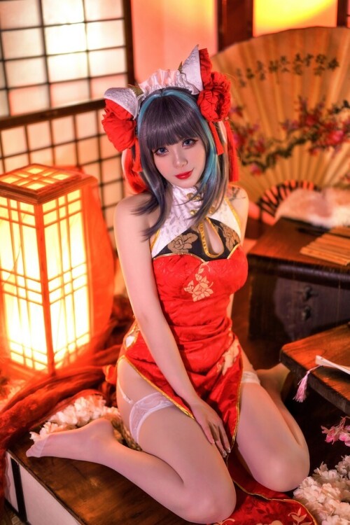Zyra秋 - 碧蓝航线 柴郡 红旗袍 预览展示图 6