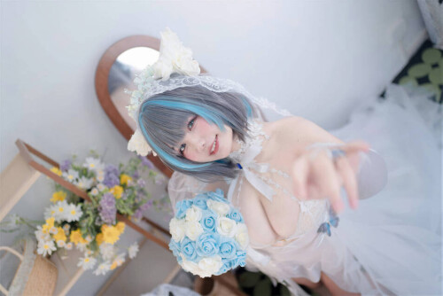 阿半今天很开心 - 碧蓝航线 柴郡婚纱花嫁 预览展示图 2